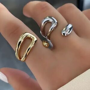 The Whitney Silver or Gold 925 adjustable statement ring